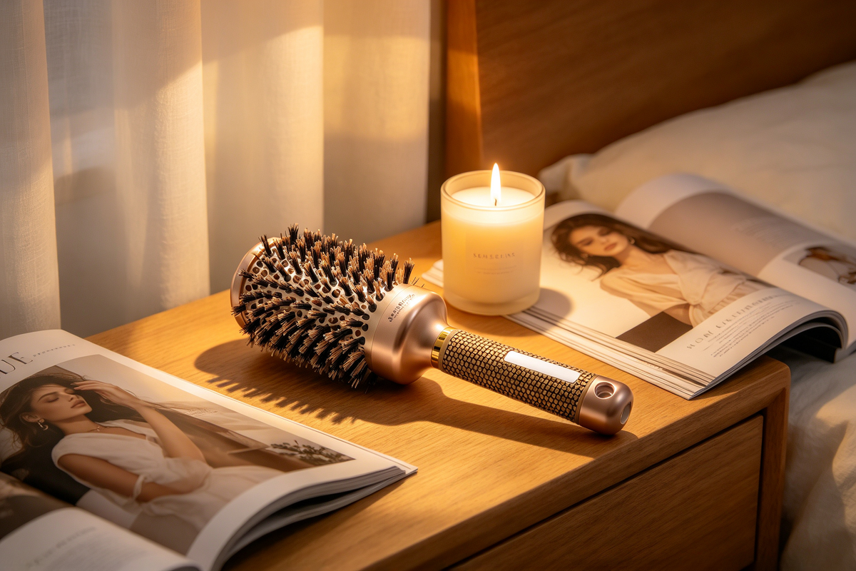 💫 Round Brush | Boar-Bristle Blowout Tool | Salon-Style Volume Finish