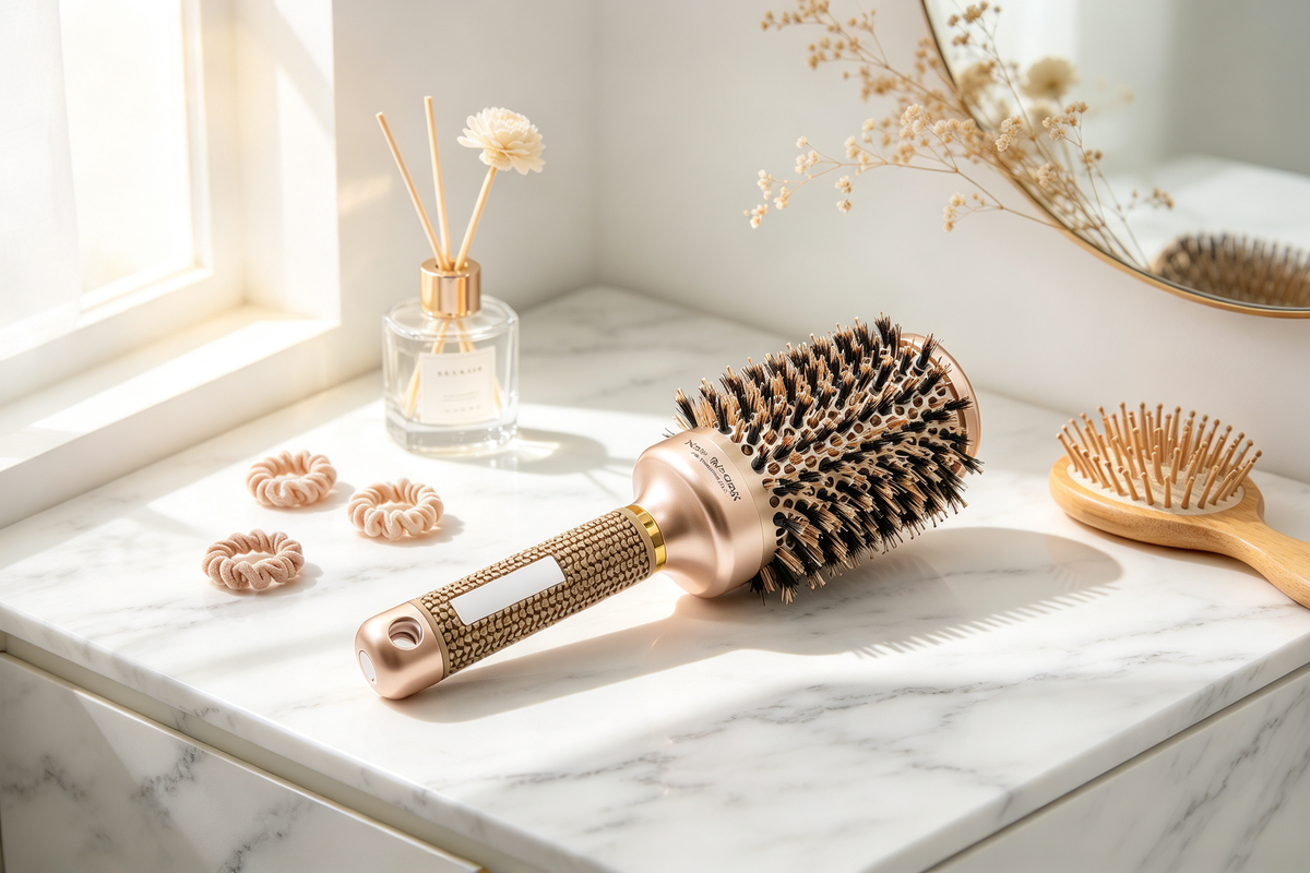 💫 Round Brush | Boar-Bristle Blowout Tool | Salon-Style Volume Finish
