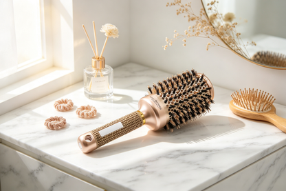 💫 Round Brush | Boar-Bristle Blowout Tool | Salon-Style Volume Finish