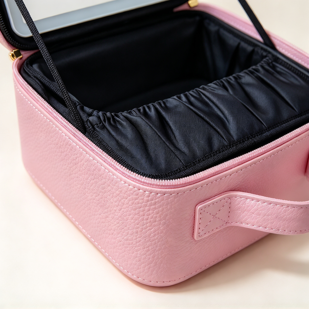 💗 Makeup Case | PU Leather Travel Vanity | Illuminated Mirror Storage