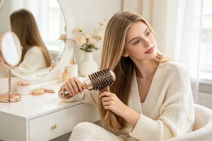 💫 Round Brush | Boar-Bristle Blowout Tool | Salon-Style Volume Finish
