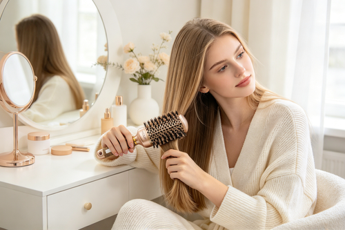 💫 Round Brush | Boar-Bristle Blowout Tool | Salon-Style Volume Finish